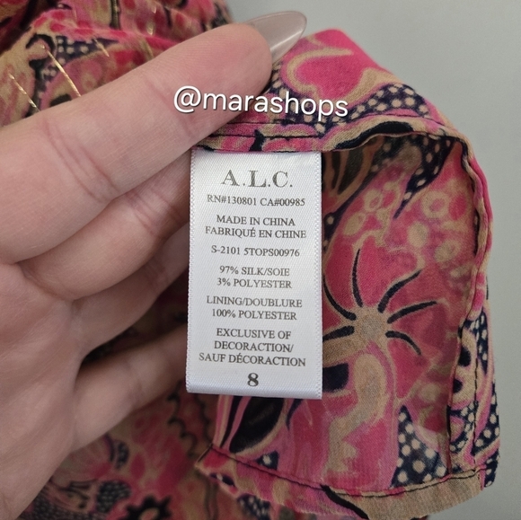 A.L.C. Hayley Floral Chiffon Top - Picture 7 of 9